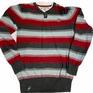 Epic Threads Long Sleeve Sweater Gray Red Medium